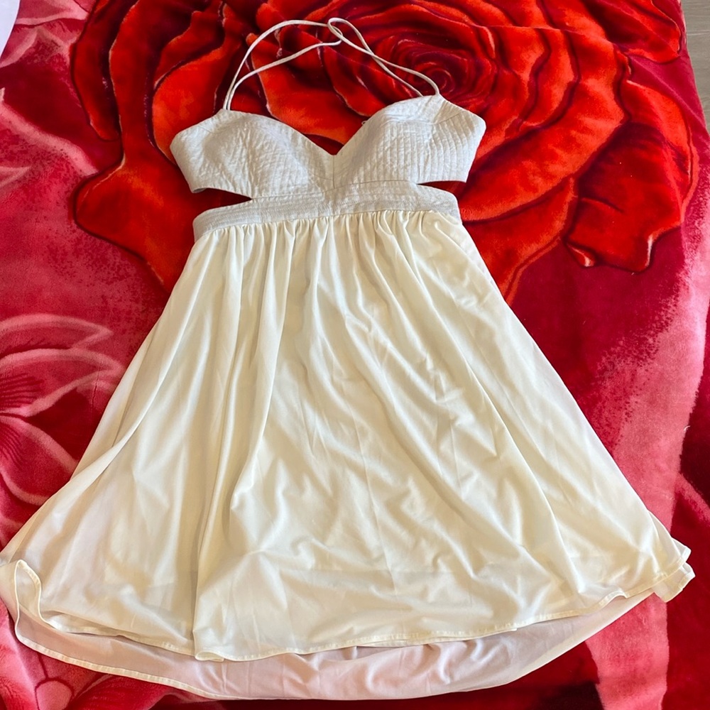 BCBG White And Silver Mini Dress